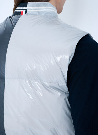 Thom Browne High-Gloss Contrast Down Gilet Grey thb0158007