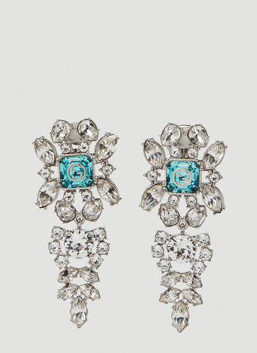 Gucci Interlocking G Crystal Earrings Blue guc0250238