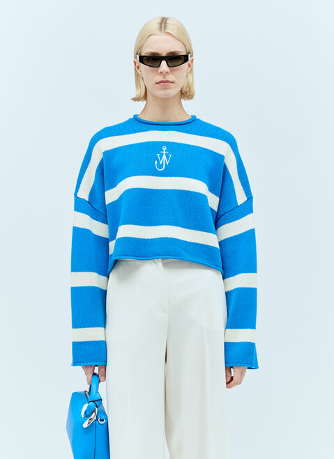 JW Anderson Cropped Anchor Sweater White jwa0255010