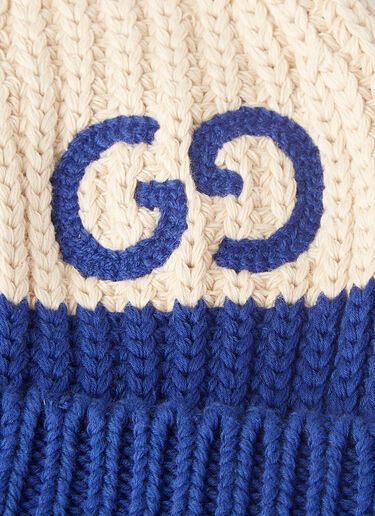 Gucci GG Cotton-Knit Beanie Hat Blue guc0145145