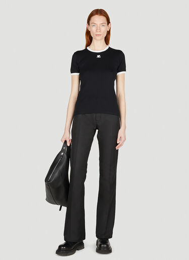 Courrèges Contrast Trim T-Shirt Black cou0251036
