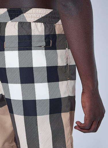 Burberry Check Swim Shorts Beige bur0159047