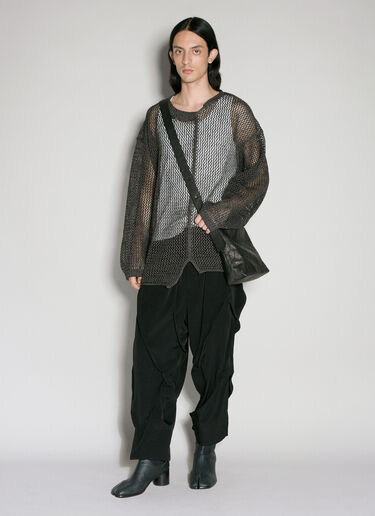 Yohji Yamamoto Uneven 镂空针织衫  黑 yoy0156009