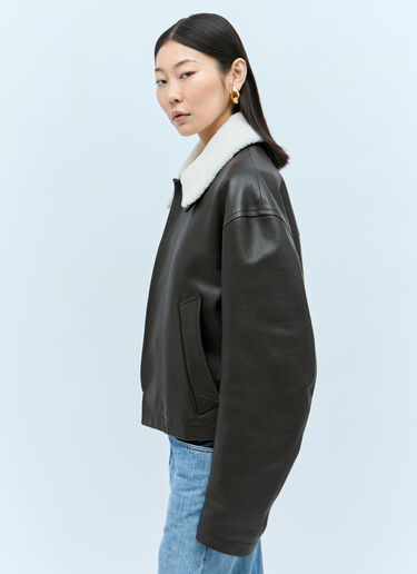 부드러운 그레인 가죽 재킷 Bottega Veneta 부드러운 그레인 가죽 재킷 블랙 bov0257010