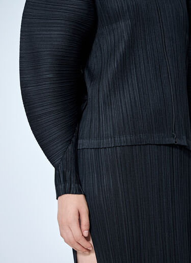 LN-CC® - Pleats Please Issey Miyake: Pleated Zip-Up Top - Black Pleats Please Issey Miyake Pleated Zip-Up Top Black plp0265001