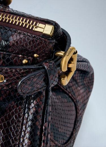 LN-CC® - Chloé: Paddington Embossed Python Effect Shoulder Bag - Burgundy Chloé Paddington Embossed Python Effect Shoulder Bag Burgundy chl0265046