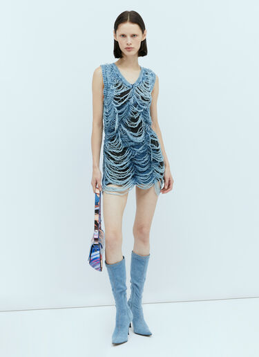 Diesel M-Bianca Laddered Knit Dress Blue dsl0256035