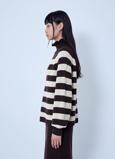 LN-CC® - Max Mara: Ribbed Stripe Knit Sweater - Brown Max Mara Ribbed Stripe Knit Sweater Brown max0266040