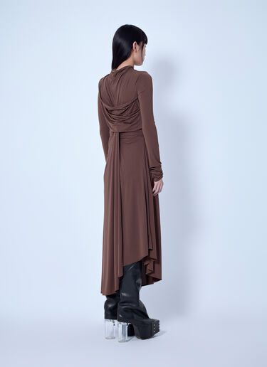 Entire Studios Draped Long Sleeve Dress Brown ent0266034