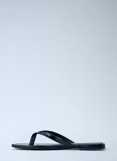 TOTEME Leather Flip Flops Black tot0264042