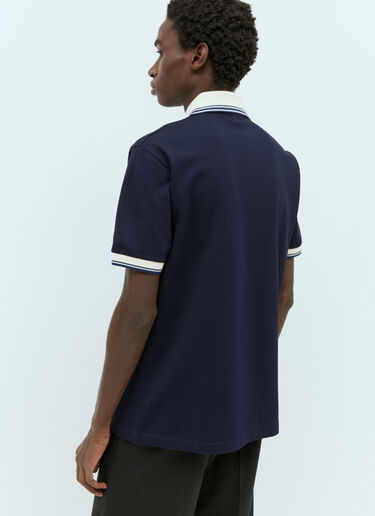 Gucci Polo Shirt With Interlocking G Motif Navy guc0155011