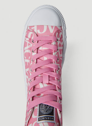Greca Logo Print Sneakers Versace Greca Logo Print Sneakers Pink vrs0251039