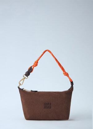 Miu Miu Gabardine Zip Handbag Brown miu0265033