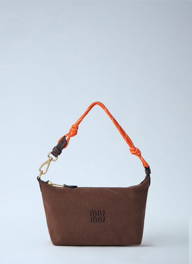 LN-CC® - Miu Miu: Gabardine Zip Handbag - Brown Miu Miu Gabardine Zip Handbag Brown miu0265033
