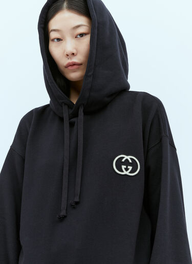 Gucci 맥시 인터로킹 GG 후드 스웨트셔츠 블랙 guc0253069