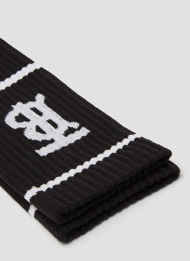 Monogram Motif Intarsia Cotton Blend Socks Burberry Monogram Motif Intarsia Cotton Blend Socks Black bur0149107