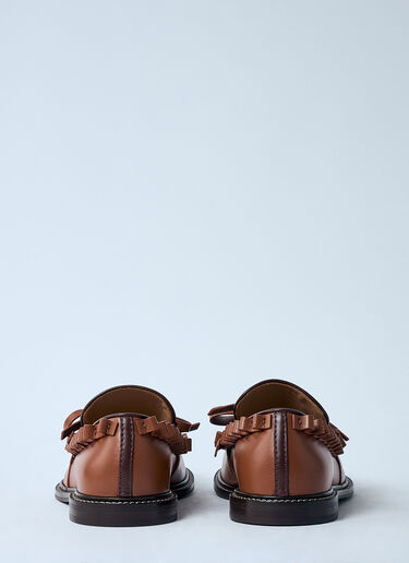 JW Anderson Leather Ruffle Loafers Brown jwa0259012
