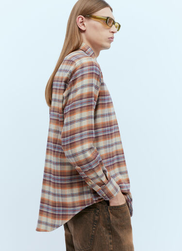 Aries Plaid Flannel Shirt Brown ari0154008