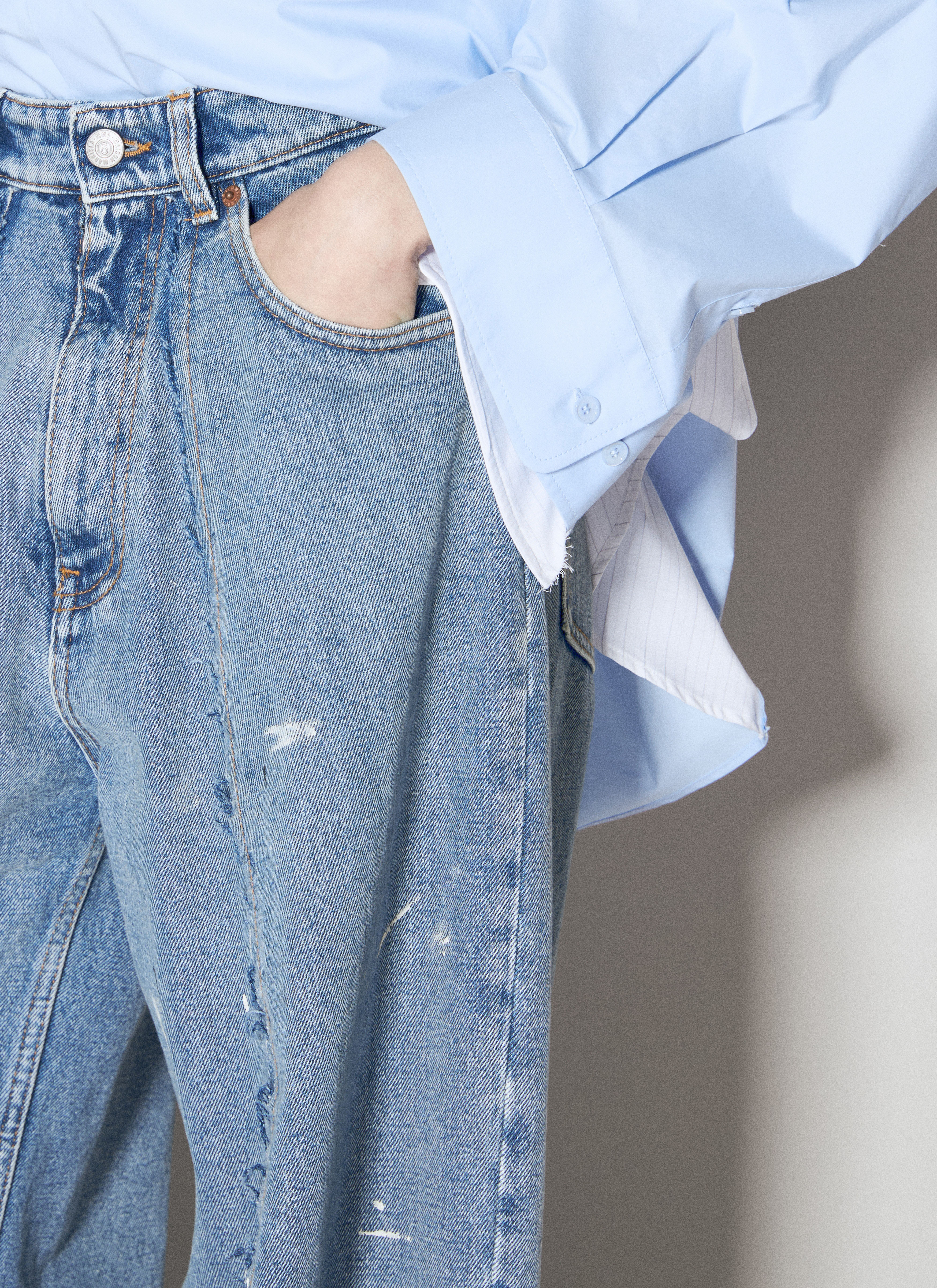 エムエムシックス MM6 24SS Raw Jeans MM6 Maison Margiela Women's' Raw Jeans in Blue | LN-CC®