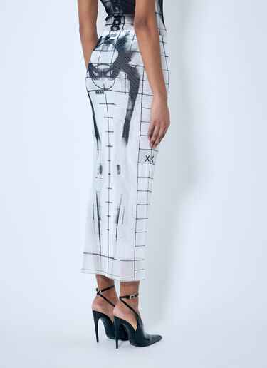 Jean Paul Gaultier Squeletor Mesh Midi Skirt Blue jpg0259018