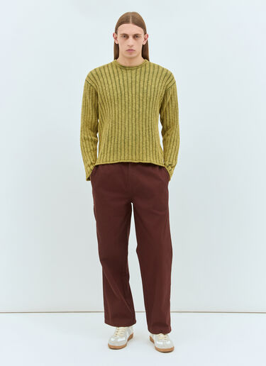 Stüssy Ribbed Crewneck Sweater Green sts0159004