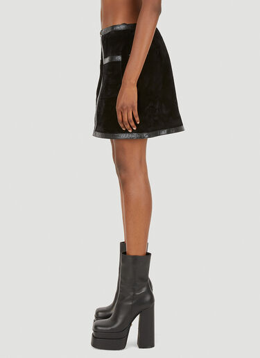 Saint Laurent Contrast Trim Mini Skirt Black sla0249062