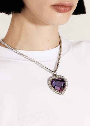 Vivienne Westwood Crystal Heart Necklace Silver vvw0254038