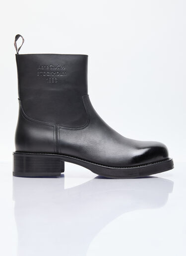 Acne Studios Glossed Low Leather Boots Black acn0154028