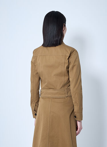 Saint Laurent コットンサージクロップドジャケット  ブラウン sla0259008