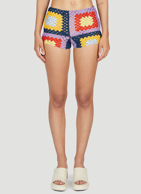 Balmain Crochet Shorts Grey bln0253009