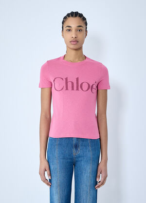 Chloé Baby Fit Logo T-Shirt Beige chl0259043