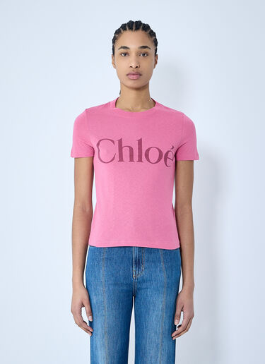 Chloé Baby Fit Logo T-Shirt Pink chl0259016