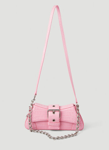 Balenciaga Lindsay Croc Shoulder Bag Pink bal0249059