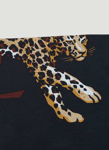Leopard Print Square Scarf Saint Laurent Leopard Print Square Scarf Black sla0252101
