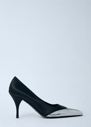 Prada Satin And Metallic Heeled Pumps Black pra0260060