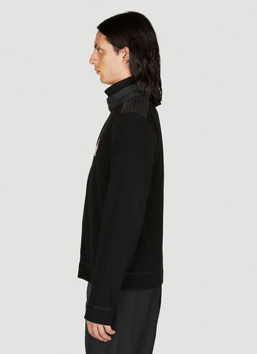 Moncler Grenoble Logo Embroidery Zip-Up Cardigan Black mog0153019