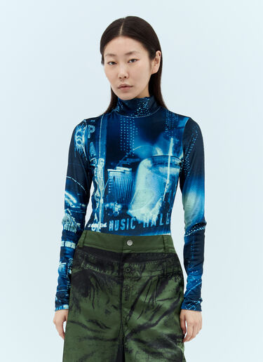 Jean Paul Gaultier Pigalle 天鹅绒连体紧身衣 蓝色 jpg0258006