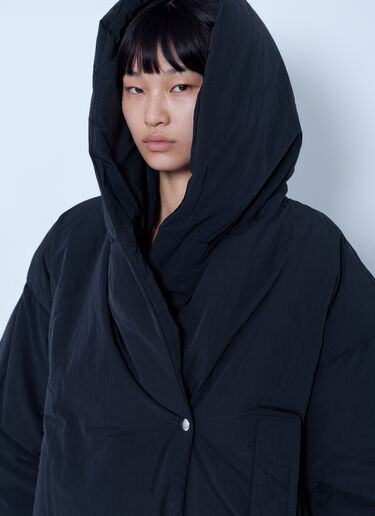 LN-CC® - Sportmax: Padded Jacket with Oversized Collar - Black Sportmax Padded Jacket with Oversized Collar Black spx0266003