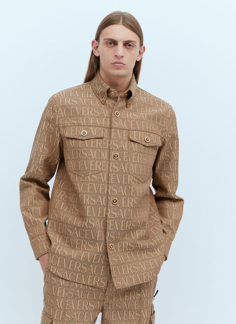 Versace Logo Jacquard Overshirt Black ver0153009