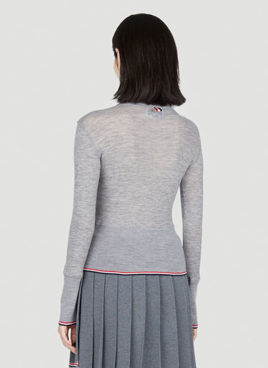Thom Browne ファインニット・ロールネック・ウール・セーター グレー thb0253010
