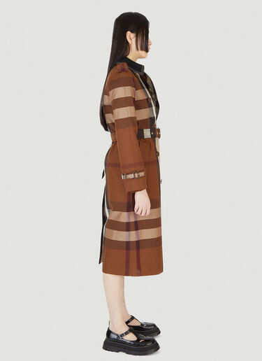 Burberry Vintage Check Trench Coat Brown bur0247013