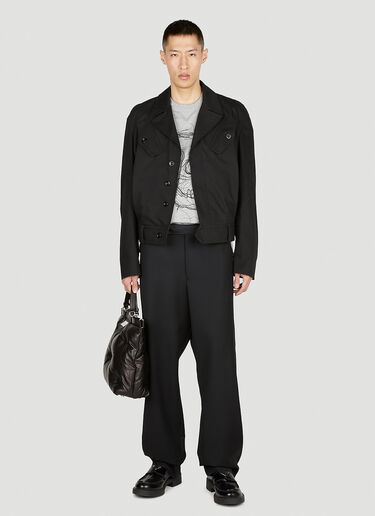 Alexander McQueen Military Cropped Bomber Jacket Black amq0152006