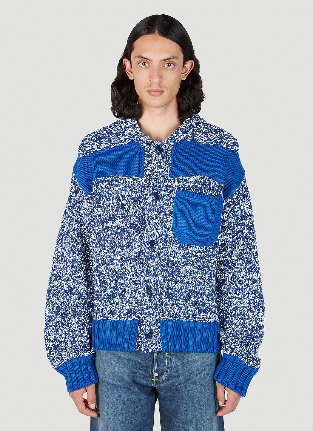 Kenzo Moulin Button Down Cardigan in Blue LN CC