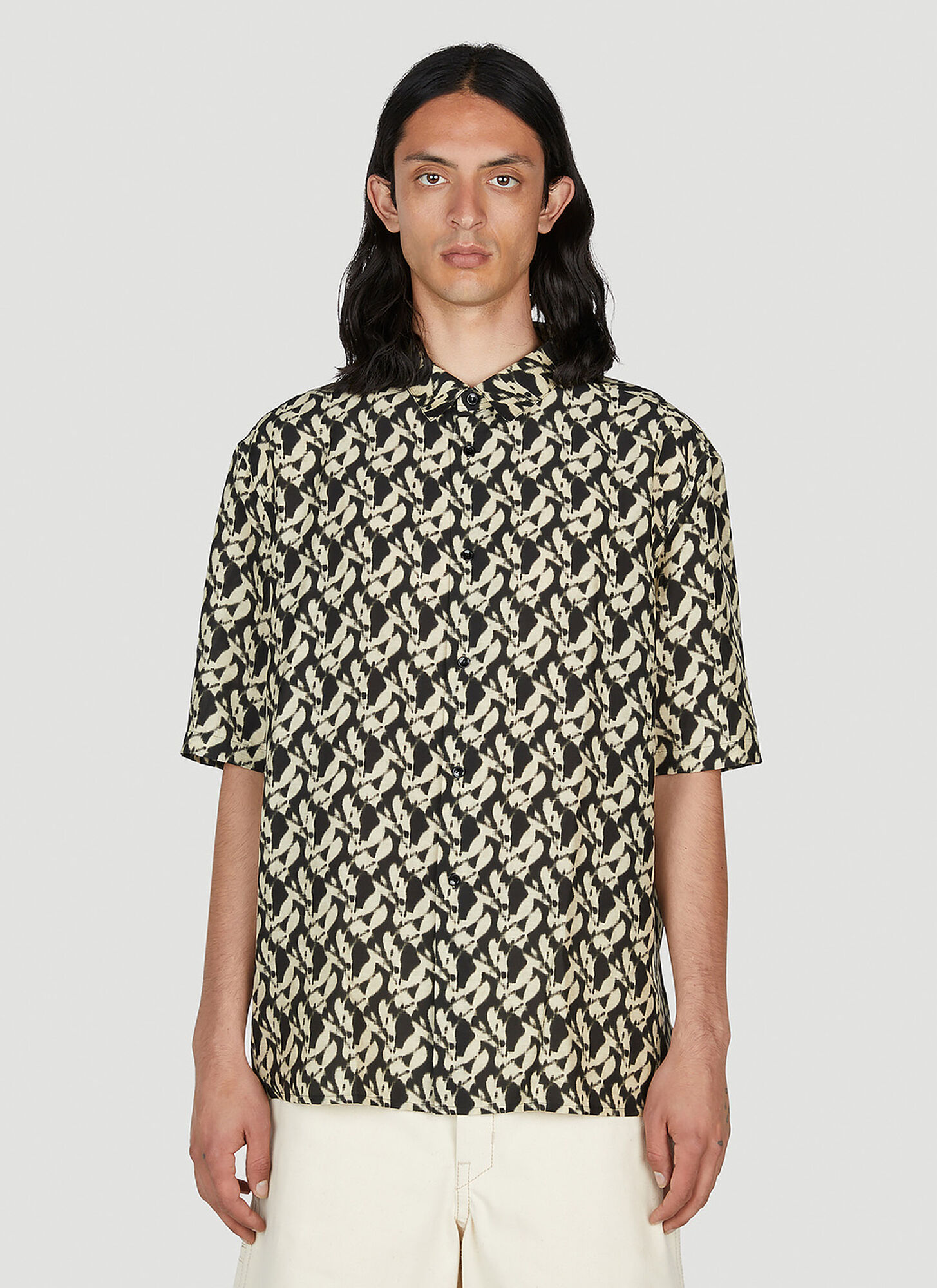Saint Laurent Chemise Polo Col Pointu In Black