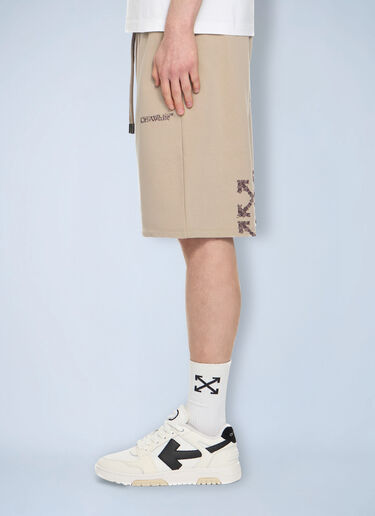 LN-CC® - Off-White: Heraldic Arrow Skate Sweatshort - Red Off-White Heraldic Arrow Skate Sweatshort Red ofw0164116