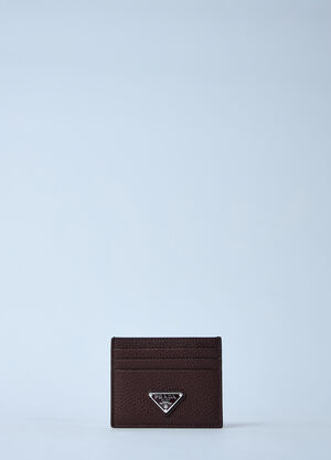 Prada Logo Plaque Cardholder Brown pra0161021