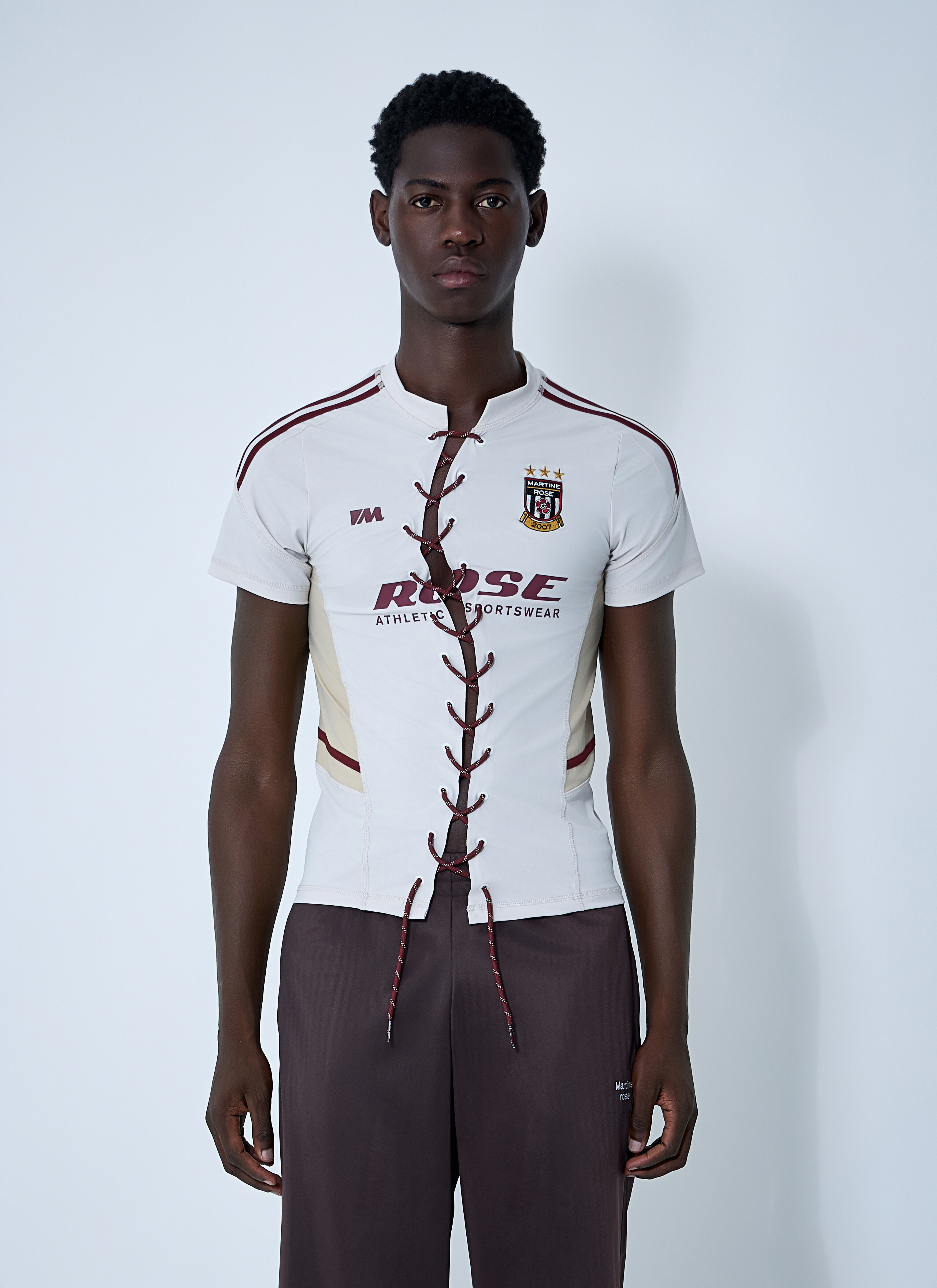 VIPセール Martine Rose ロゴモチーフ フトッボールシャツ Martine Rose Men's' Lace-Up Logo Motif Football Shirt in