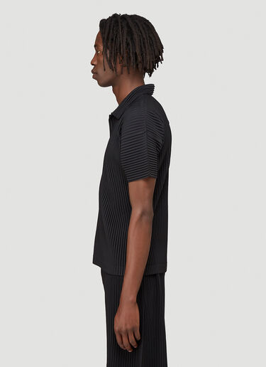 Homme Plissé Issey Miyake Pleated Polo Shirt Black hmp0144023