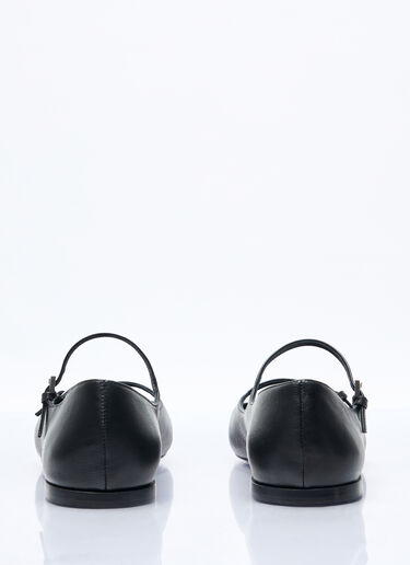 Max Mara 나파 가죽 발레리나 플랫 블랙 max0257043