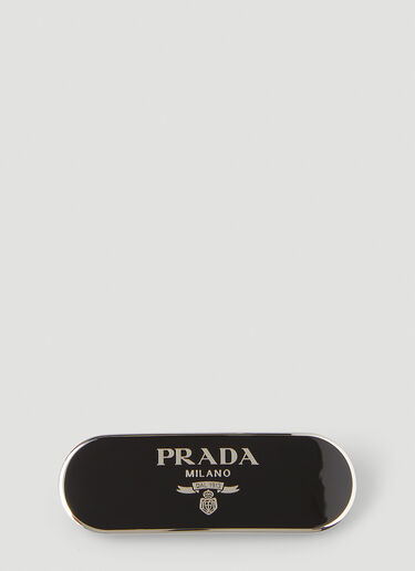 Prada Logo Plaque Hair Clip Black pra0248032